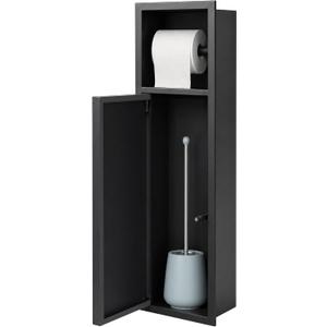 Recessed Toilet Paper Holder with Storage, 304 Stainless Steel, 25"x6"