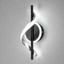 LED Wall Sconces Indoor, 12W LED Wall Mount Lights, Modern Spiral Wall Lamp, 6000K Cold Light Fixture for Stairs, Living Room, Bedroom, Aisle, Hallway (Cold White, Black) (1Pack,Hard-Wired)