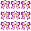 7 x MTLEE 9 Pcs 5.1 Inch Purple Softball Ribbon Hair Bows Elastic Cheer Scrunchies Cheerleader Bows Volleyball Sports Ponytail Holder Sport Hair Accessories for Girl Player
