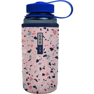 Sok It BotlSok Water Bottle Sleeve Insulated Neoprene Cover (Pink Terrazzo, Fits 16oz CamelBak or Nalgene)