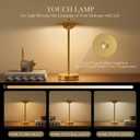 2 Pack Cordless Table Lamps, Rechargeable Battery Powered Lighting, Indoor/Outdoor Table Lamps for Patio Restaurant Home Dinner Dining Kitchen Bar Night Light Balcony,Waterproof & Wireless(Gold)