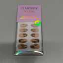 BTArtbox Press On Nails Short - Gold Rush, 3D Sculpting Metallic Almond Press On Nails with Glue and Adhesive Tabs for Women in 16 Sizes - 32 Soft Gel Glue On Nails Kit