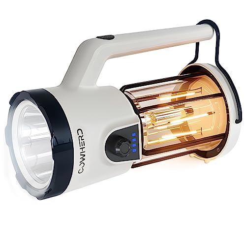 COWHERD Rechargeable Flashlight Lantern 2-in-1 LED Handheld Flashlight with Lantern and Spotlight Modes - Perfect for Power Outages, Camping, Hiking, Emergency, and Home Use