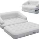 DIMAR GARDEN Inflatable Couch Flocked Blow Up Couch Mattress,Outdoor Air Sofa Bed for Camping,Full Size