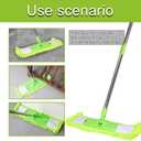 4Pcs Soft Flat Mop Refill Pads, High Absorption Cloth for Multi-Surface Floor Cleaning, 15.35-inch Board Compatible, Green