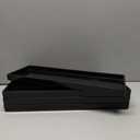 Matte Black Plastic Serving Platters (13 x 4.6 Inch Rectangle Plates) Serving Dishes for Entertaining, Food, Appetizers, Desserts, Cheese Board, Charcuterie, Sushi - Set of 4 Party Trays