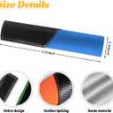 Car Seat Belt Cover, 2PCS Carbon Fiber Leather Soft Vehicle Seatbelt Shoulder Strap Covers, Comfortable Automotive Interior Harness Pad, Universal Fit (Black Blue)