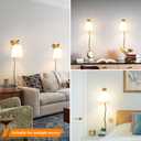 Gold Plug-in Wall Sconces Set of 2, Bedside Lamps With Fabric Linen Shade, Brass Gold Wall Sconce With Cord, Wall Decor Bedroom Lights for Living Room Hallway Porch