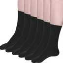 DAVID ARCHY Men's Pure Cotton Ultra Soft Knit Trouser Crew Dress Socks 6 Pack (6-9, Dark Gray) (Gray)