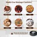 Vacuum Coffee Canister, Coffee Bean Storage with Scoop, Stainless Steel Airtight Food Storage Container, Perfect for Coffee Beans,Coffee Grounds,Loose Leaf Tea (1200ml*2 Matte Black)