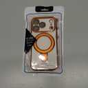 LXK Magnetic Invisible Stand for iPhone 17 Pro Case 6.3" Compatible with MagSafe, Military-Grade Protection, with Camera Protector, Clear Scratch-Resistant Back Cover for iPhone 17 Pro, Cosmic Orange