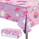 Umoni Spa Tablecloth Makeup Themed Birthday Party Decorations 2PCS Spa Day Table Covers for Girls Women Slumber Pajama Birthday Party Supplies