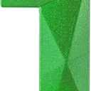 2.75in 3D Diamond Shape Tall 1 Candles, Glitter Happy Birthday Cake Toppers Decorating and Celebrating for Adults/Kids Party/Family Baking (2.75in Green Number 1)