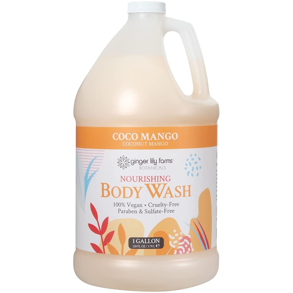 Ginger Lily Farms Botanicals Nourishing Body Wash, Coco Mango, 100% Vegan & Cruelty-Free, Coconut Mango Scent, 1 Gallon (128 fl oz) Refill (128 Fl Oz (Pack of 1))