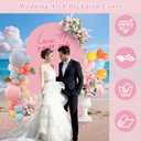 7.2FT Arch Backdrop Cover, Pink Spandex Stretchy Round Top Arch Stand Cover Valentines Day Arch Cover with Balloon Tie Tool for Wedding Ceremony Baby Shower Gender Reveal Birthday Party Decorations