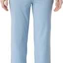 Women's Moisture-Wicking Crop Flare Pants - Shockcord Waist, Compressive Fabric & Side Pockets | Yoga,Fitness,Daily Use (Blue, M)