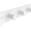 Coat Rack Wall Mounted, White Coat Hooks Adhesive & Screw in, Stainless Steel Door Hooks for Hanging Hat Towels Clothes, Hook Rail with 3 Hooks