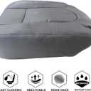 NLQR Gray Front Driver Side Bottom Replacement Perforated Microfiber Leather Seat Cover Compatible with Ford F150 2009 2010 2011 2012 2013 2014 F250 F350 F450 F550 2011 2012 2013 2014 2015 2016
