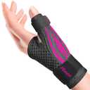 Thumb Wrist Brace | Upgraded Thumb Spica Splint Stabilizer Pain Relief Night Support for De Quervain s Tenosynovitis Trigger Finger Arthritis Sprains | Breathable Fabric(S/M,Pink/Black)