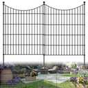 10 Panels Garden Fence Dog Fence Outdoor for Yard, 32in H x 23.6ft L Rustproof Metal Fencing with Ground Stakes | No Dig Animal Proof Containment for Pets/Rabbits | Durable Patio Security Panels