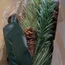 Giegxin 20 Inch Christmas Magnolia Wreath for Front Door Vintage Rustic Greenery Artificial Wreath with Brown Velvet Bow Pine Cones for Xmas Holiday Winter Farmhouse Fireplace Window Outdoor Decor