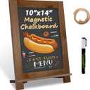 Magnetic Chalkboard 10"x14" Small Chalkboard Signs with Stand, Tabletop or Wall-Hanging Menu Board, Rustic Wood Frame Chalk Board Sign Board for Countertop Display/Home Dcor/Wedding