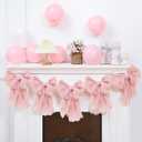 Pink Bow Garland Banner for Coquette Birthday Pink Bow Party Hanging Swirls Decorations for Baby Shower Bridal Shower Bachelorette Party Decor