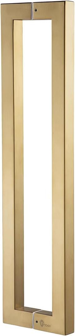 TOGU TG-R3030 Heavy Duty Commercial Grade 600mm/24 inches Square/Rectangle Shape Solid 1.2mm Thick Stainless Steel 304 Push Pull Door Handle, Satin Gold Finish