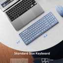 Foldable Keyboard and Mouse, Samsers Folding Bluetooth Keyboard Combo, 2.4G + BT5.0 x 2, Full-Size Portable Travel Keyboard & Rechargeable Wireless Mouse for Windows Android iOS Mac OS, Blue