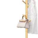 Z&L HOUSE Coat Rack Freestanding, Pure Natural Solid Wooden Coat Tree, 8 Hooks And Adjustable Height Floor Hanger, Used In The Bedroom Living Room Office To Hang Clothes, Hats, Bags