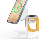 XooFly 3 in 1 Wireless Charging Station for Apple Devices, 15W Fast Wireless Mag-Safe Charger Stand for iPhone 17 16 15 14 13 12 Pro Max/Air/Plus/Pro/Mini,iWatch,AirPods (White)