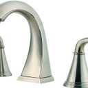 Pfister Pasadena 8 inch Widespread 3 Hole Bathroom Sink Faucet with 2 Handles, Brushed Nickel Finish, Push & Seal Drain, Water-Efficient WaterSense Certified LF049PDKK