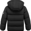 WULFUL Kids Boy's Winter Coat Hooded Puffer Windbreaker Warm Cotton Jacket Parka Down Outdoor Coats (Black)