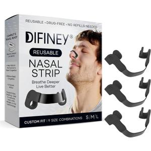 Reusable Nasal Strips for Breathing: Snoring Support, Max Strength Internal Nasal Opener, No Sticky Pads, Nose Strips Alternative, Bend-to-Fit Steel Bridge Nasal Dilators for Sleep (Black)