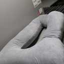 Momcozy Pregnancy Pillows for Sleeping, U Shaped Full Body Maternity Pillow with Removable Cover - Support for Back, Legs, Belly, HIPS for Pregnant Women, 57 Inch Pregnancy Pillow for Women, Grey