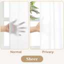 HOMEIDEAS Non-See-Through White Privacy Sheer Kitchen Curtains, 30 X 36 Inches Long 2 Panels Short Sheer Curtains Light Filtering Bathroom Window Drapes for Bedroom Living Room