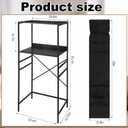 Weysat Dorm Essentials 1 Pcs Mini Fridge and Microwave Stand for Dorm 1 Pcs Mini Fridge Organizer Over the Refrigerator Storage Organizer for Home Office School Kitchen(Black), 53.1 x 23.6 x 15.7 inches