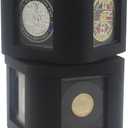 Rotating Coin Display Case Stand with 22 Foam Gaskets, Challenge Coin Holder Display and Coin Protector Sleeves Set for Coins Medallions, 360 Degree Rotatable Coin Boxes for Collectors (L-2)