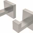 Ruacq Towel Hooks for Bathrooms, Heavy Duty Stainless Steel Square Bathroom Hooks, Wall Mounted Towel Hanger for Robe & Coat, Ideal for Kitchen, Bedroom, and Hotel Use(Brushed Nickel, 2 Pack)
