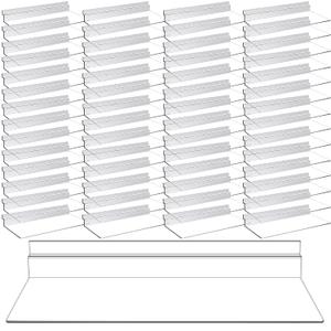 Kathfly 100 Pack 4 x 10 Inch Slatwall Shelves Hanging Accessories Clear Slatwall Shelf Plastic Shelves for Wall, Home Shoe Stores Boutiques Supplies (Clear)