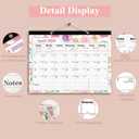 4 x Ymumuda Desk Calendar 2026-2027 Wall Calendar 2 in 1, Monthly Desk Calendar 2026 from JAN.2026 to JUN.2027, 18-Month, Large 12"17", Waterproof Cover, Hanging Rope, Home/office/School Planners (F-Pink Floral)