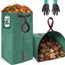 Yard Waste Bags 2-Pack 72 Gallon, Reusable Leaf Collector, Self-Standing Leaf Bags with Reinforced Handles, Collapsible Dustpan-Type Garden Bag for Leaves, Grass, Debris, and Outdoor Cleanup YoJinXtra