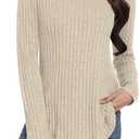 Long Sleeve Shirts for Women Fall Sweaters Lightweight Casual Crew Neck Tunic Tops (XL)