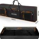 AKOZLIN 88 Key Keyboard Case, Padded Piano Bag with Handle and Adjustable Shoulder Straps, Large Portable Piano Keyboard Case, Soft Keyboard Gig Bag with Pockets for Accessories 57.5"x18"x6.75", For Full 88key-57.5"x18"x6.75"