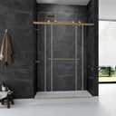 56" -60 "W x 75" H Frameless Shower Door, Double Sliding Shower DoorBathroom Sliding Shower Door, SGCC Certified Tempered Glass Door with Explosion