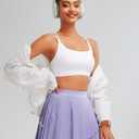 RUNNING GIRL Women's Pleated Tennis Skirts with Pockets High Waisted Tummy Control Casual Athletic Workout Golf Skorts (Purple, XL)