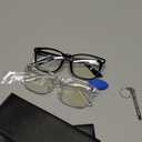 livho High Tech Blue Light Glasses - Advanced Blue Light Blocking Computer Glasses - Screen Fatigue & UV Protection (*B1 Light Black+clear)