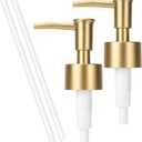 Plastic Soap Dispenser Pump Replacement for Standard 28/400 Thread Size for Your Lotion or Dish Soap Refill Dispenser Kitchen Bathroom 2 Pack(Gold)