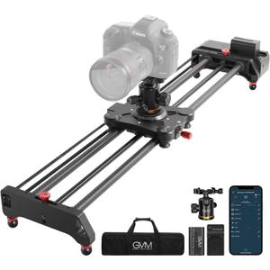 GVM Motorized Camera Slider,31" Wireless Carbon Fiber Dolly Rail Camera Slider with APP Control, Motorized Time Lapse and Video Shot Follow Focus Shot and 120 Degree Panoramic Shooting (80CM)
