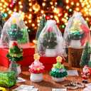 Tegeme 72 Pcs Christmas Gift Set 12 Crochet Christmas Tree Doll with Positive Card 24 Beaded Bracelets 12 Scrunchies with Bags Inspiring Emotional Gift for Women Teacher Employee Coworker Xmas Present